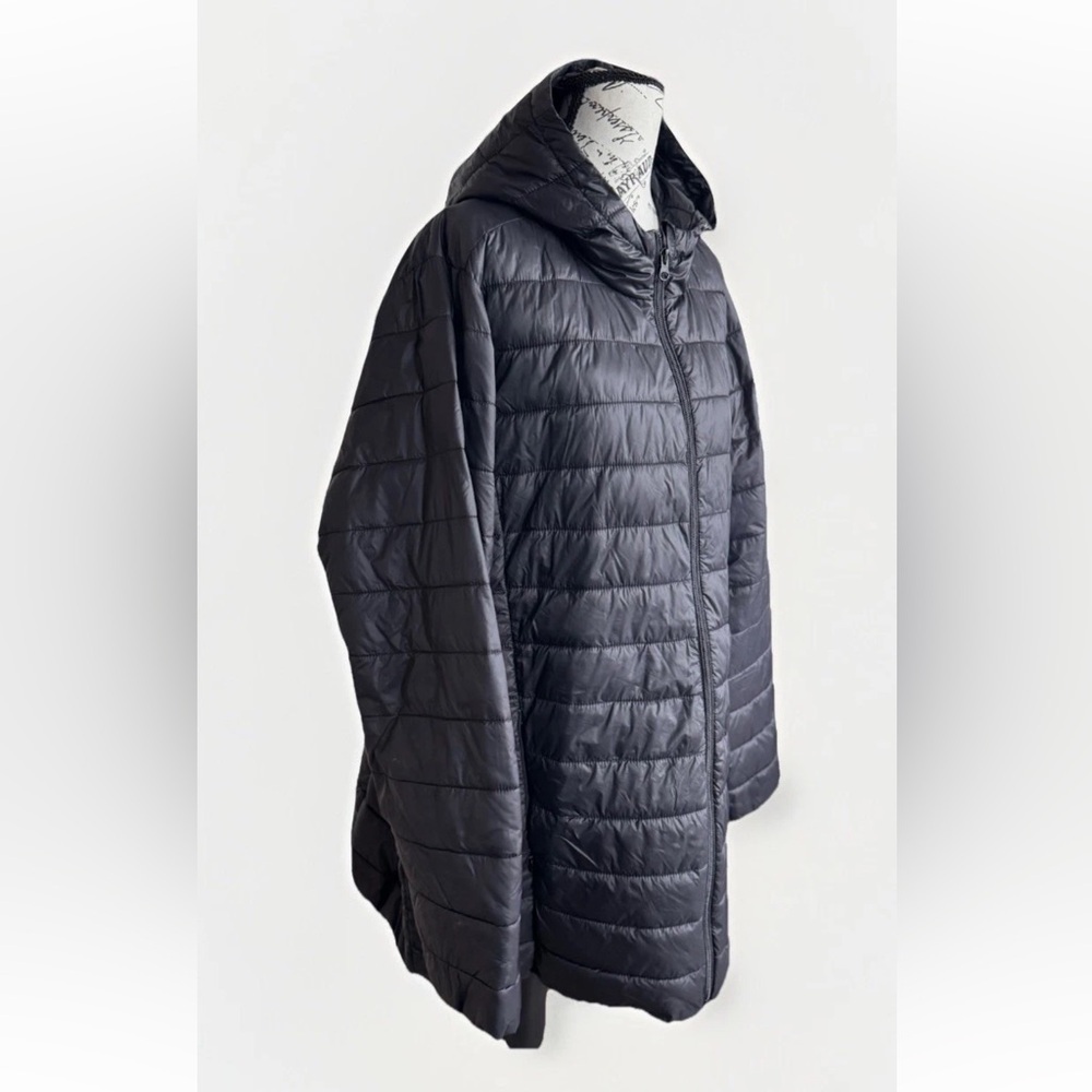 TORRID Black Long Puffer Wind And Water Resistant Zip Up Hood Coat Jacket Women